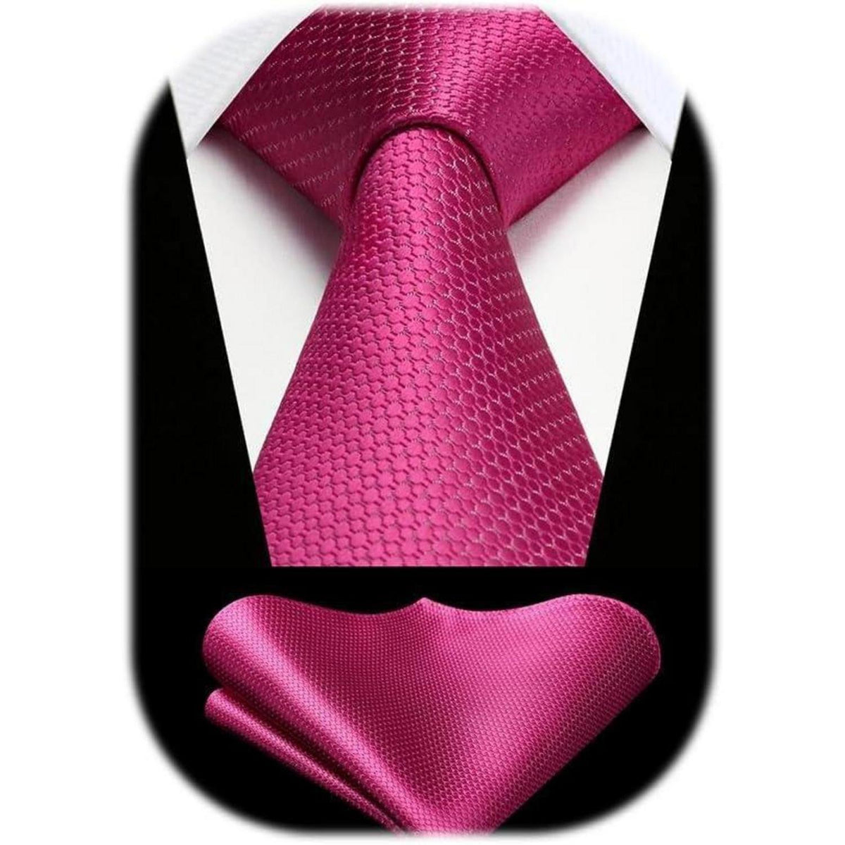 Herren Krawatten-Set mit Einstecktuch, Rosa