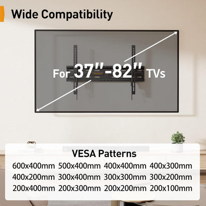 TV Wandhalterung 37-82 Zoll bis 45 kg Neigbar VESA 600x400mm