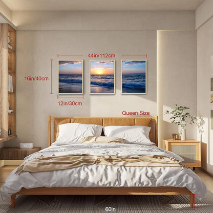 Bilder Mit Rahmen Sonnenuntergang Strand Leinwandbild 30x40cm 3er Set