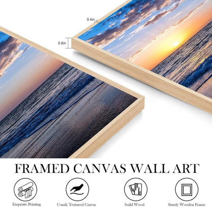 Bilder Sonnenuntergang Strand Holz Leinwandbild Wohnzimmer Schlafzimmer Küche Badezimmer 30x40cm 3er Set