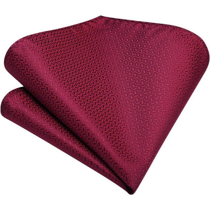 Krawatten- und Einstecktuch-Set Herren Burgund 8,5cm