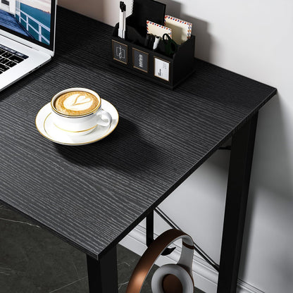 ODK Klein Schreibtisch Schwarz 100×48×74cm Computertisch Bürotisch mit