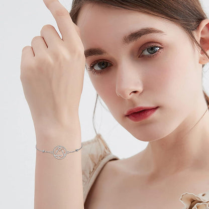 Sterling Silber Nüchternheit Armband Erholung Symbol für