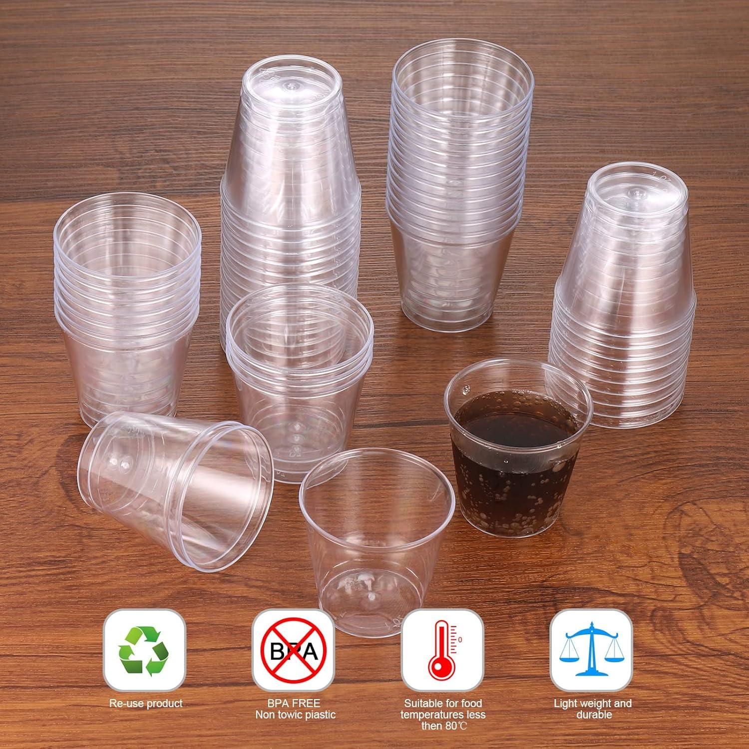150 Stück Schnapsgläser Plastik 30ml wiederverwendbare Shotgläser Bankett Party
