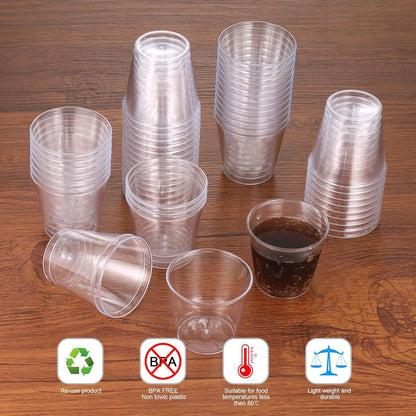 150 Stück Schnapsgläser Plastik 30ml wiederverwendbare Shotgläser Bankett Party