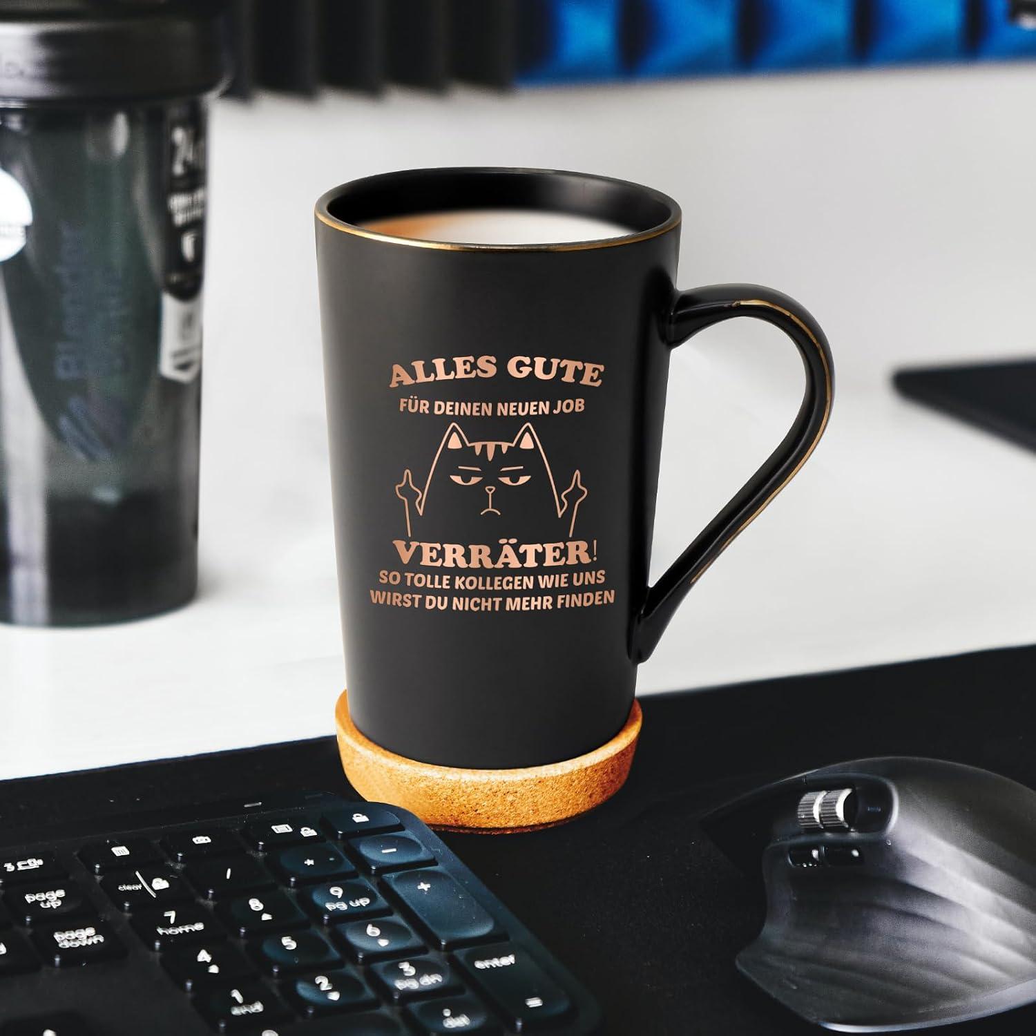 Abschiedsgeschenk Kollegen Kaffeetasse Alles Gute Spruch 400ml Ginlee