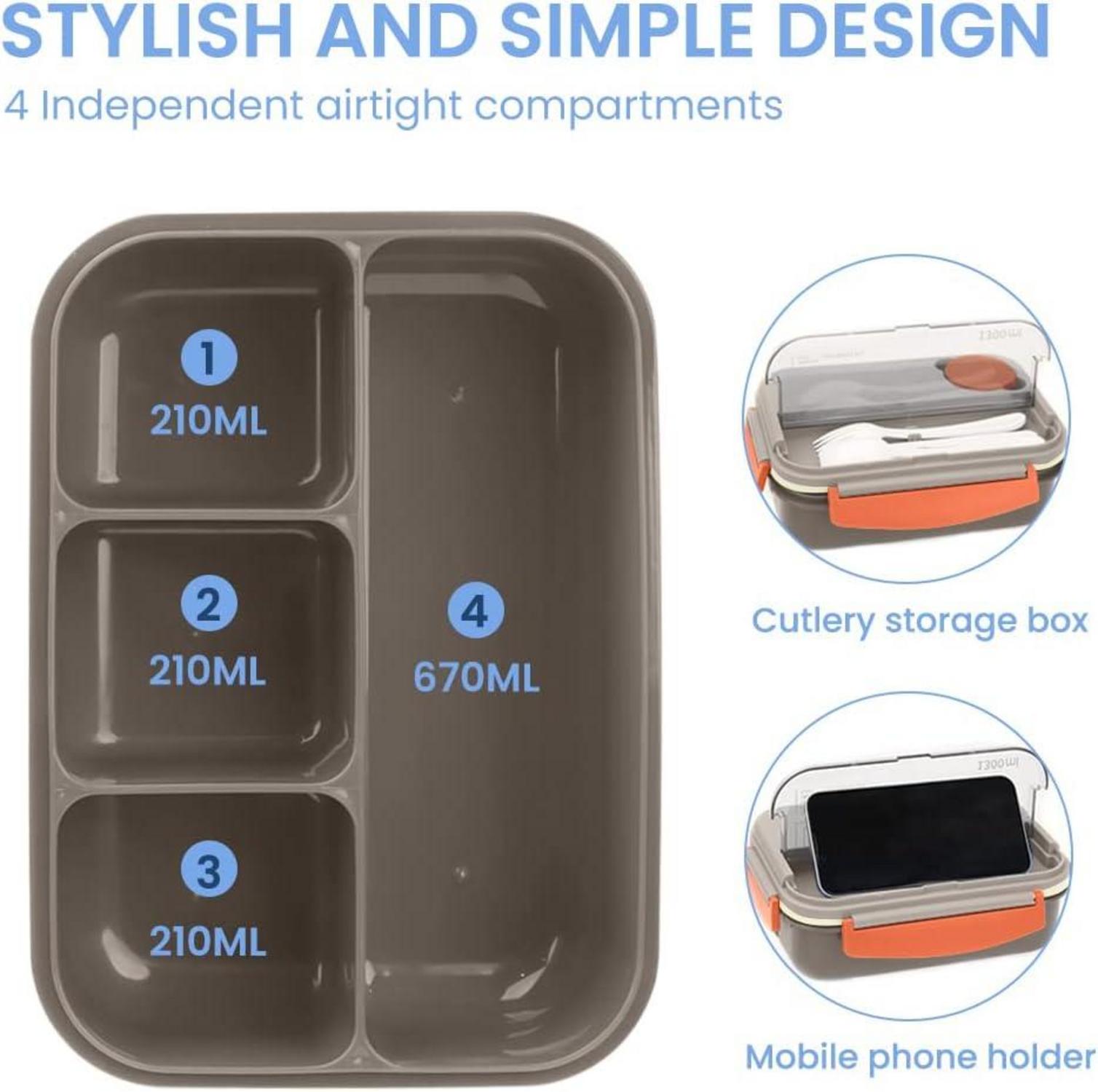 Lunchbox mit Fächern 1300ML - Kinder Bentobox Erwachsene