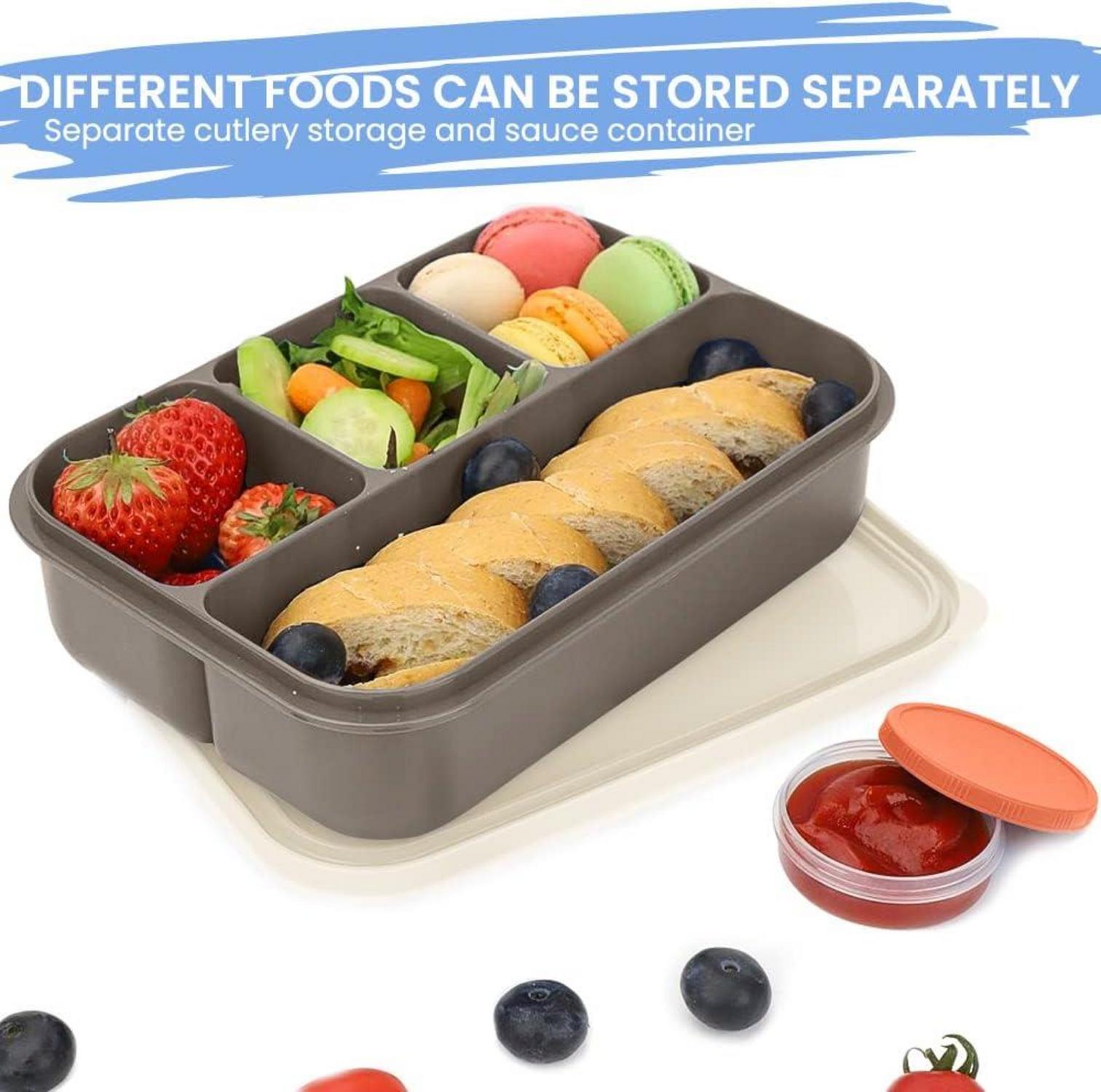 Bugucat Lunchbox Kinder Bentobox 1300ML 4 Fächer Frühstücksbox Nachhaltig