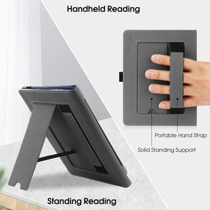 Universale 6 Zoll eReader Hülle Folio Ständer Handschlaufe Sky Blau