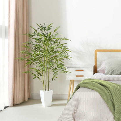 Kunstpflanze Bambus 120 cm Groß Künstlich Plastik Zimmer
