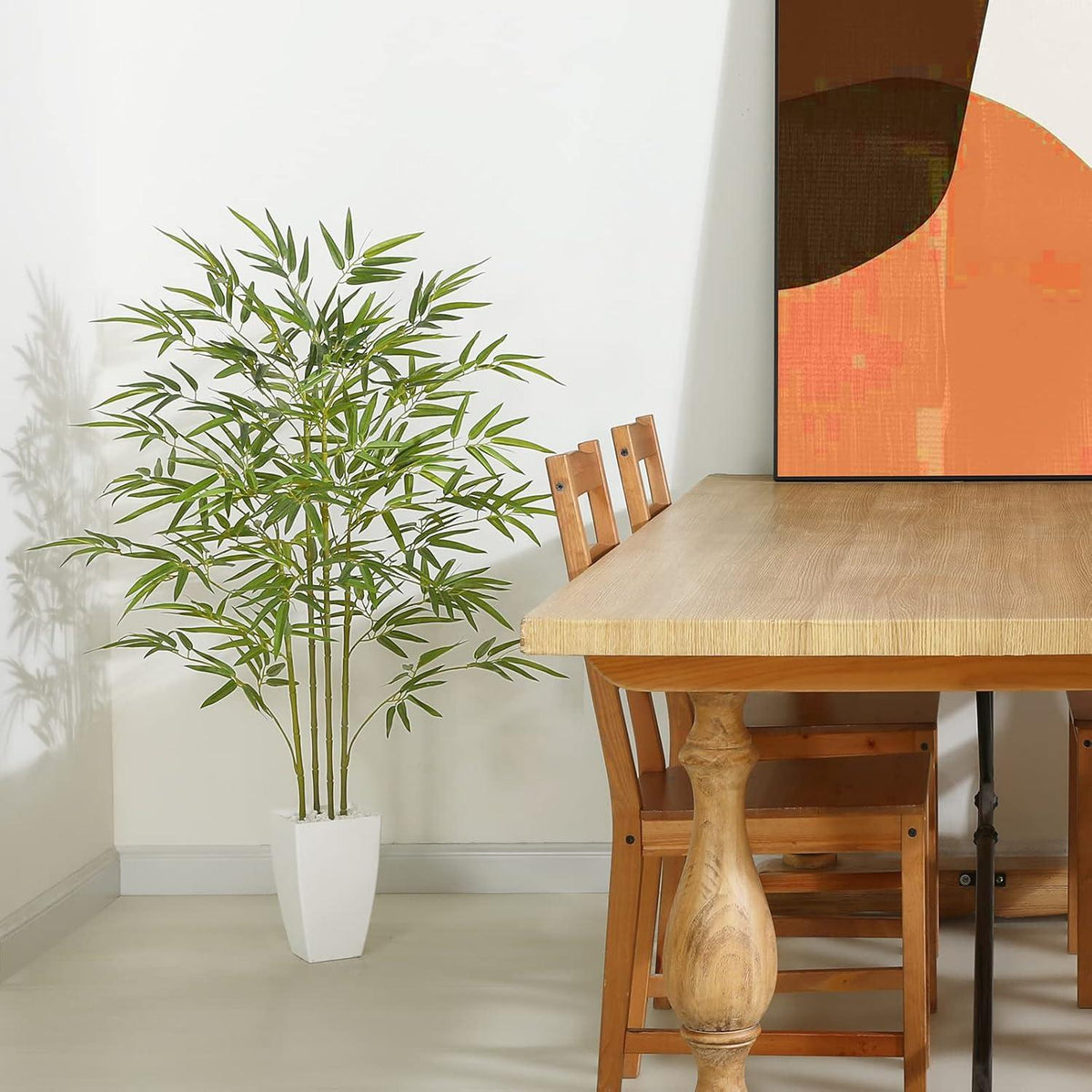 Kunstpflanze Bambus 120 cm Künstliche Pflanze Groß Plastikpflanze Balkon Badezimmer Moderne Deko