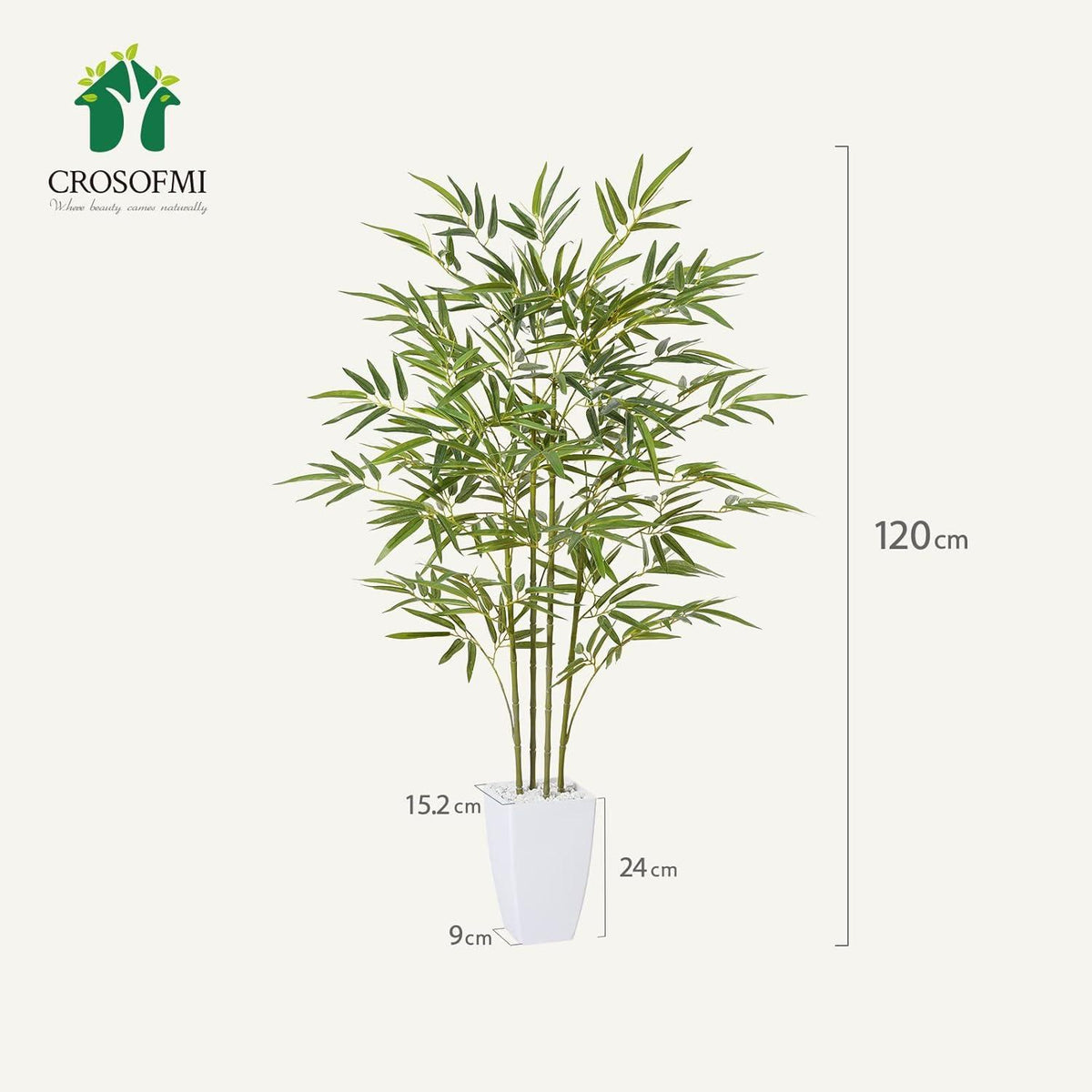 Kunstpflanze Bambus 120cm Groß Künstliche Pflanze Deko Set