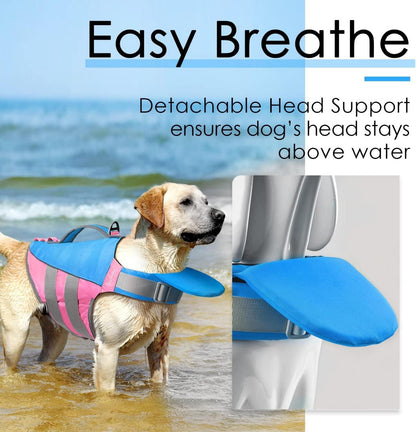 Hund Schwimmweste Rettungsweste Auftrieb Reflektierend Blaurosa