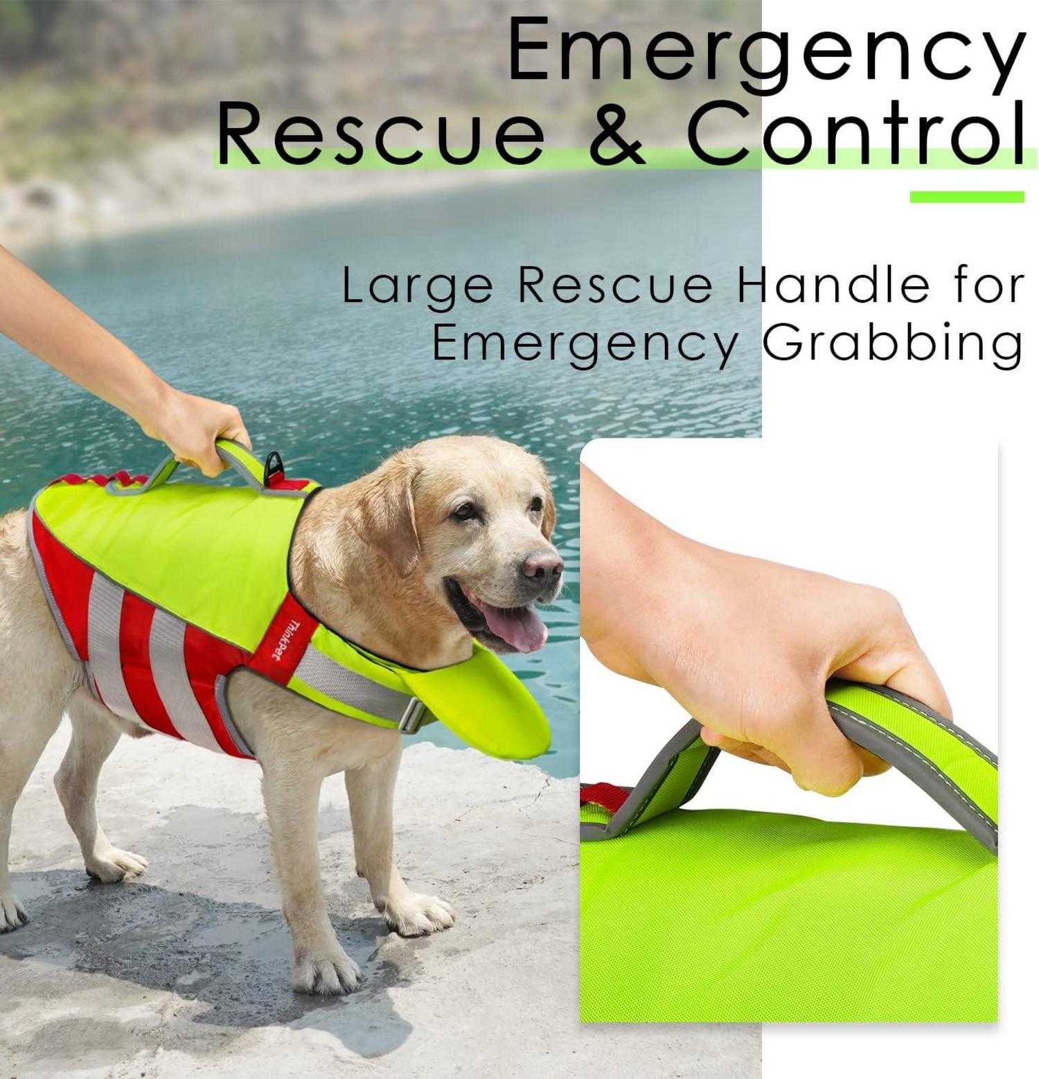 Hund Schwimmweste Rettungsweste Reflektierend Auftrieb Grün Rot S