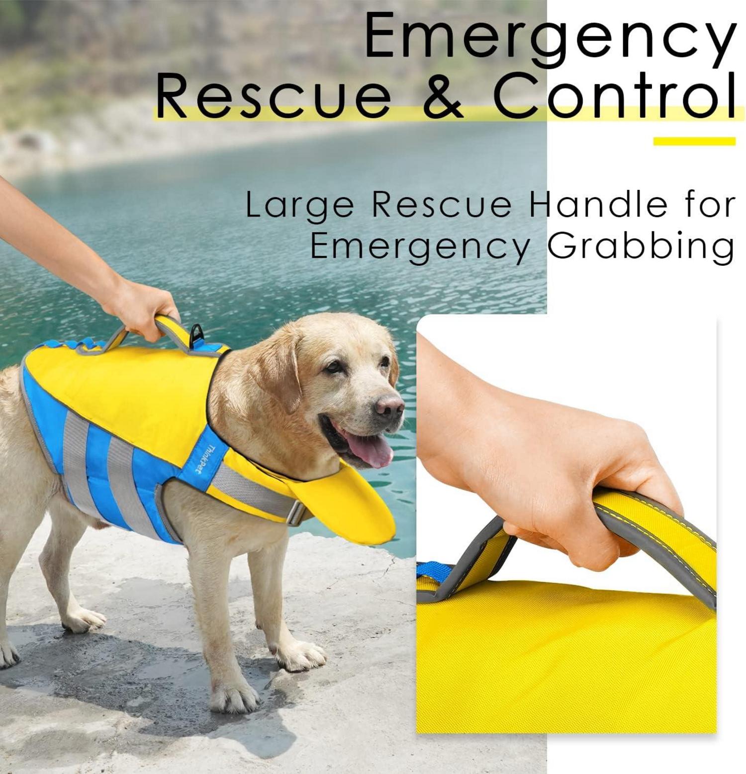 Hund Schwimmweste Rettungsweste Auftrieb Reflektierend Gelb Blau Schutz