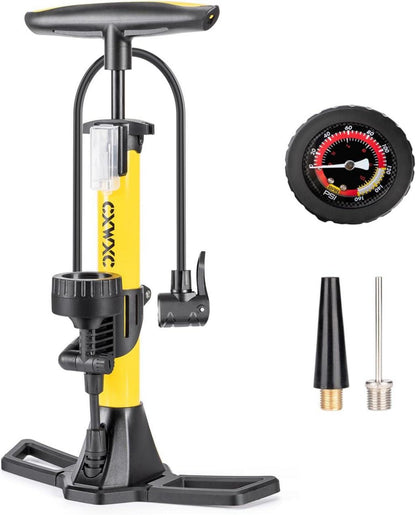 Fahrradpumpe mit Manometer für alle Ventile 160 PSI 11 Bar Standpumpe