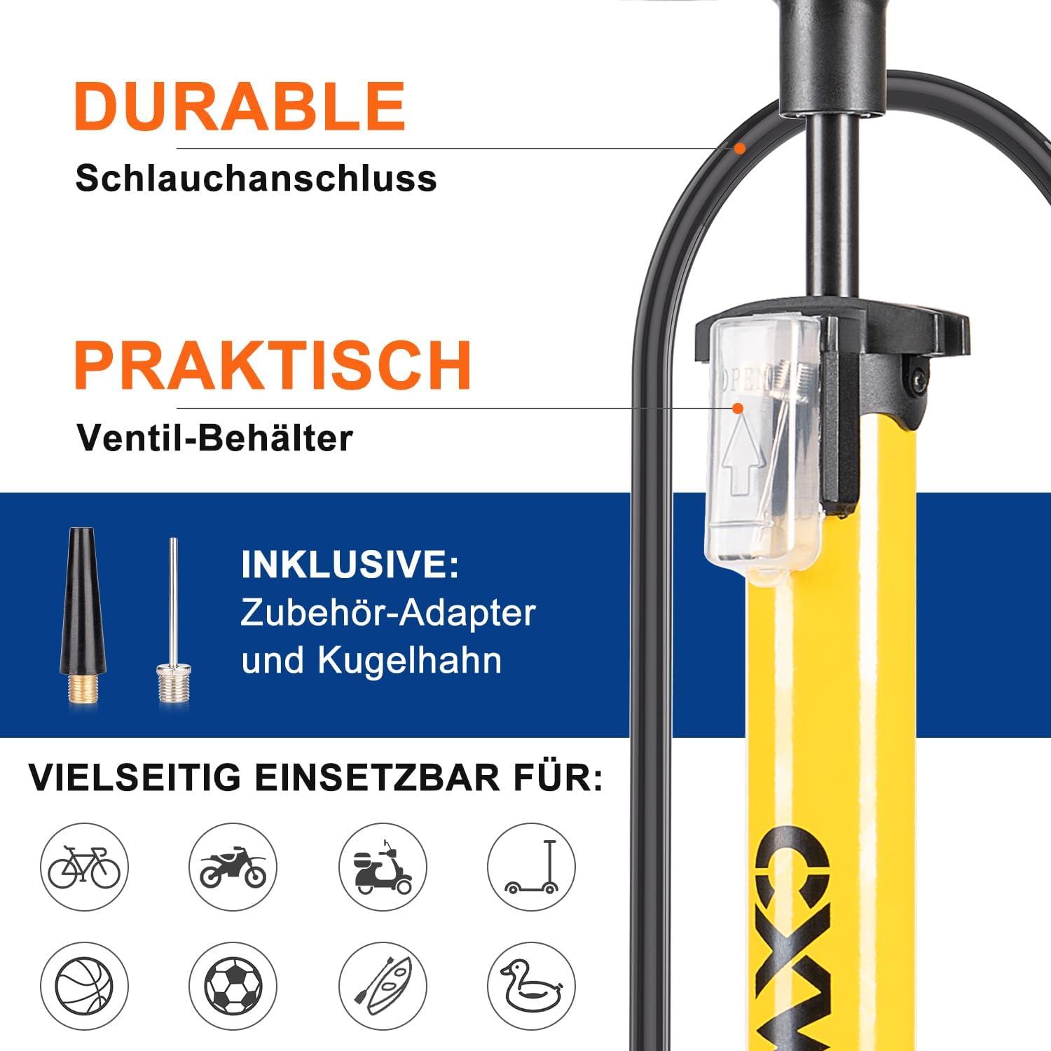 Fahrradpumpe Standluftpumpe Manometer 160 PSI 11 Bar für Rennrad