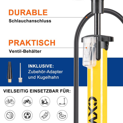 Fahrradpumpe Standluftpumpe Manometer 160 PSI 11 Bar für Rennrad