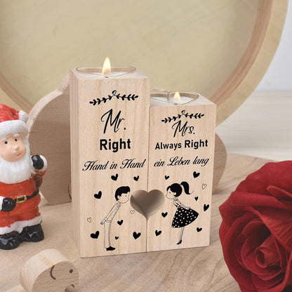 Doppelseitig Bedruckter Hochzeitsgeschenk Kerzenständer Mr und Mrs