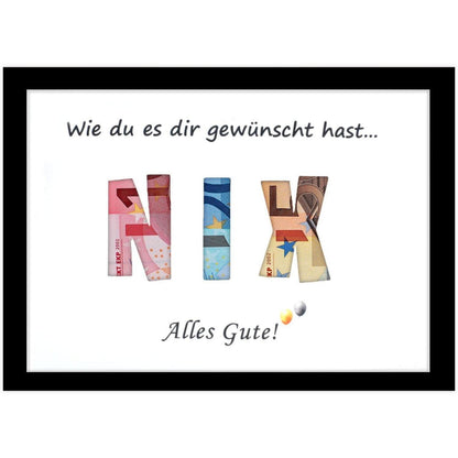 NIX Geldgeschenk Verpackung für Geburtstage und Hochzeiten