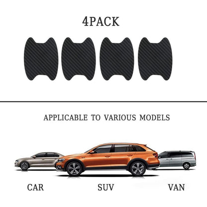 4er Set Carbon Fiber Auto Türgriff Schutzfolie Schwarz