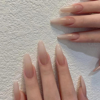 24 Stück Stiletto Nägel Aufkleben Nude Gradient Kunstnägel