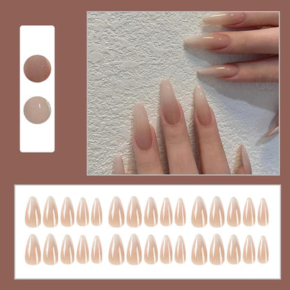 24 Stück Stiletto Nägel Lang Nude Gradient French Künstliche