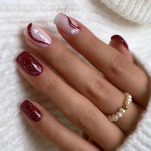 24 Stück Press On Nägel Rot Fingernägel Full Cover Set