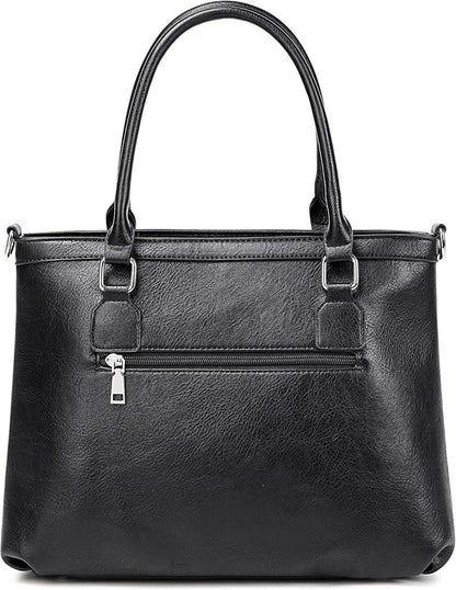 Große Damen Henkeltasche Schwarz - Leder Shopper