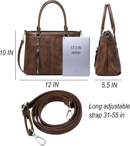Große Damen Henkeltasche Leder Shopper Schultertasche Schwarz