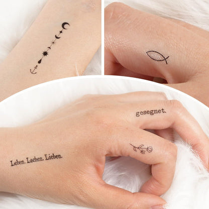 Temporäre Tattoos 120+ Inspirierende Sprüche Schwarz BHGT