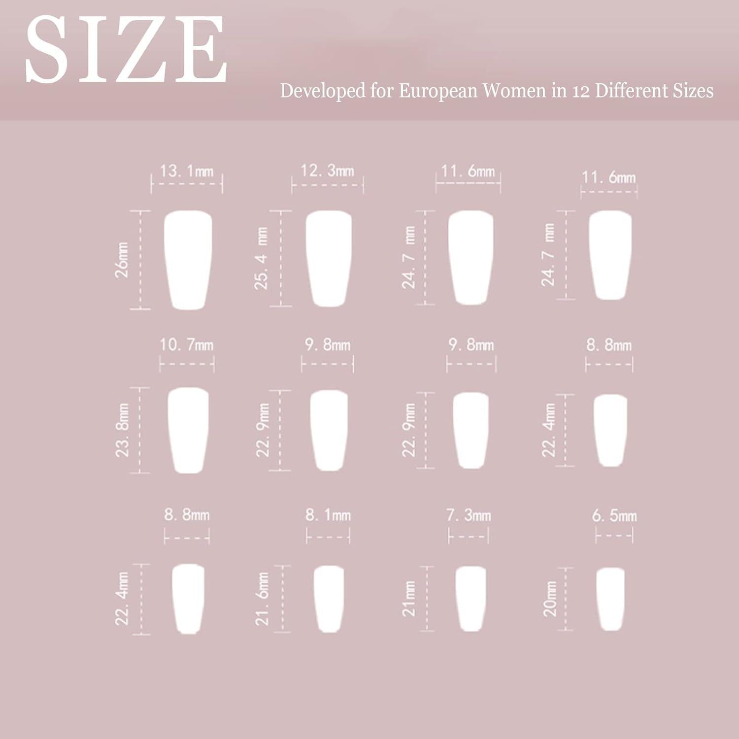 24er Pack Press on Nails Mittellang Sarg Falsche Nägel Weiß Rosa Glänzend