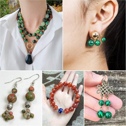 170 Stück Natürliche Edelsteine 10mm Rundperlen Schmuck Basteln 10 Farben