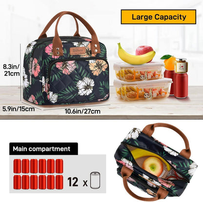 Isolierte Lunchtasche für Arbeit Erwachsene Kühltasche Floral
