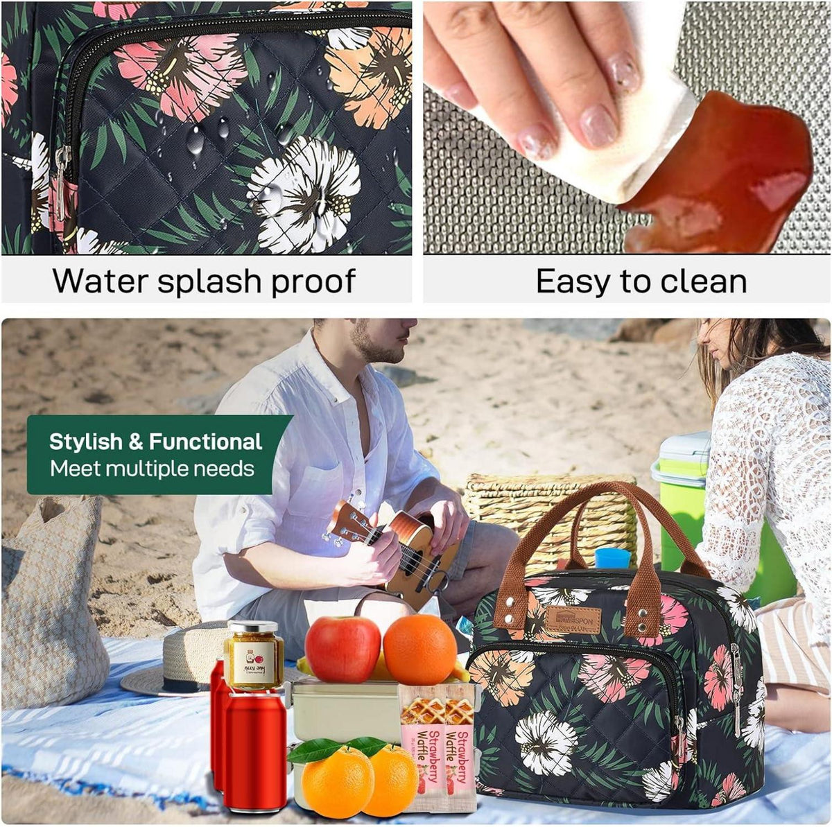 Isolierte Lunchtasche für Frauen Männer Arbeit Kühltasche Lunchbox 27x21x15cm