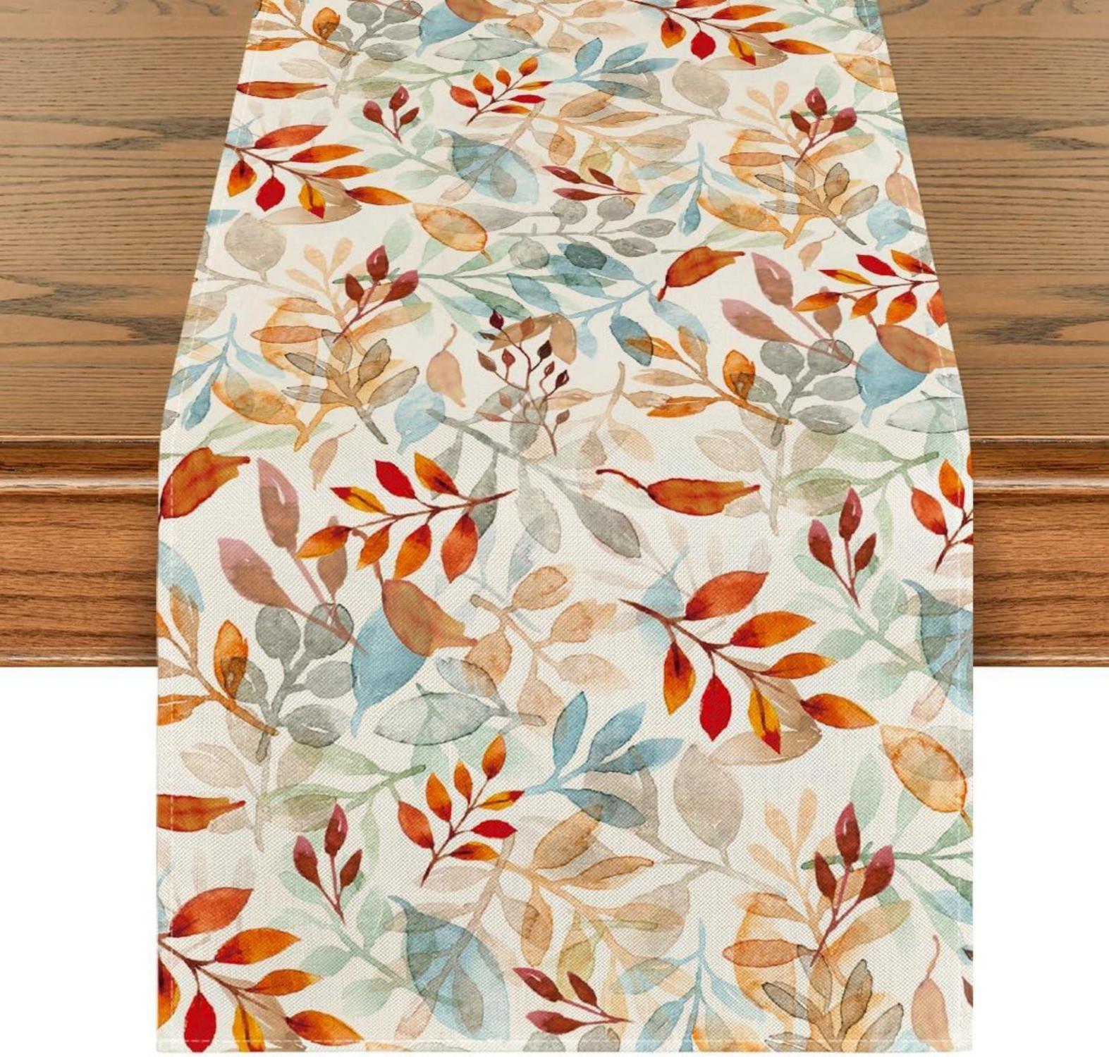 Herbst Tischläufer Saisonal Küche Deko Blätter 40x100 cm