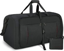 Faltbare Reisetasche 80L Sporttasche mit Schuhfach Schwarz