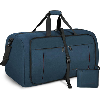 Faltbare Reisetasche 100L Sporttasche mit Schuhfach Blau