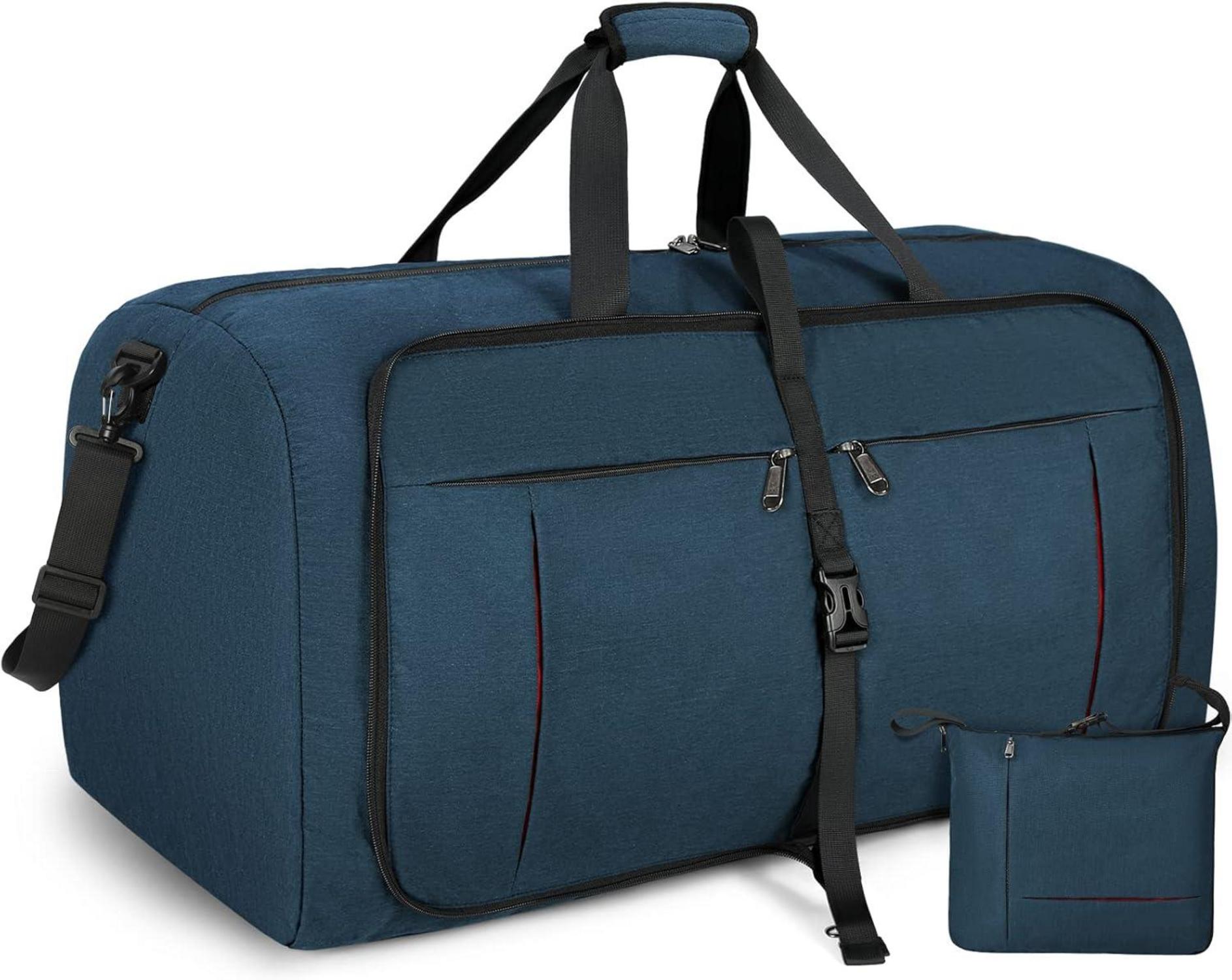 Faltbare Reisetasche 100L Sporttasche Damen Herren Blau
