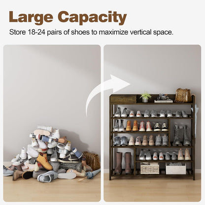 Mafalion Bambus Schuhregal 6 Tier Shoe Storage Organizer