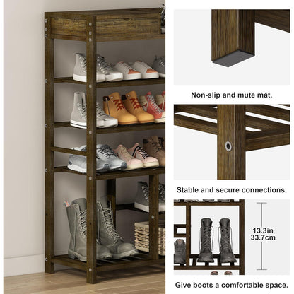 Mafalion Bambus Schuhregal 6 Tier Shoe Storage Organizer