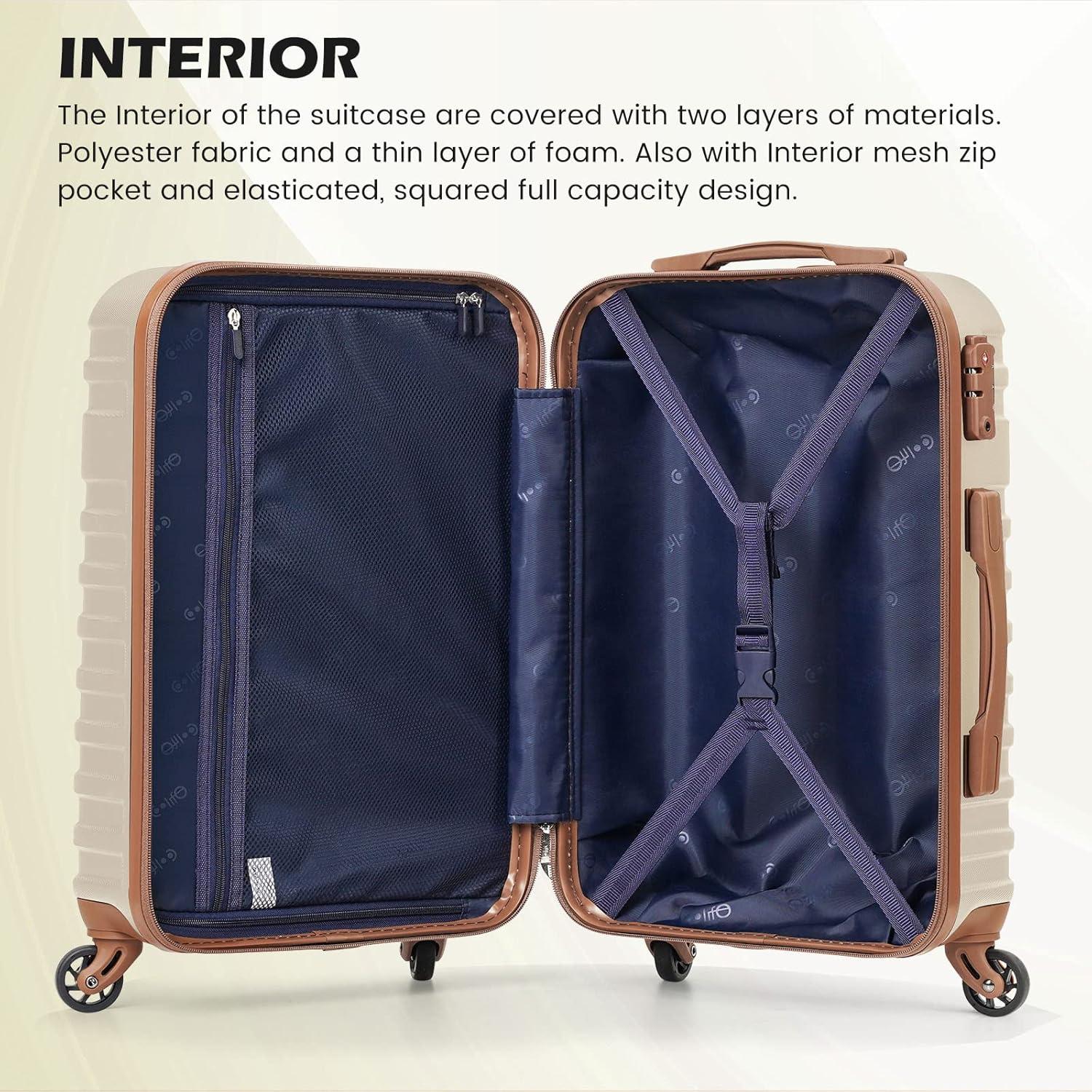 Koffer ABS Hartschale Trolley 4 Rollen TSA-Schloss Mittleres
