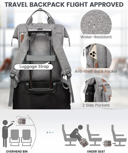 Großer Damen Rucksack 17 Zoll Laptoptasche Schul Uni Arbeit Business