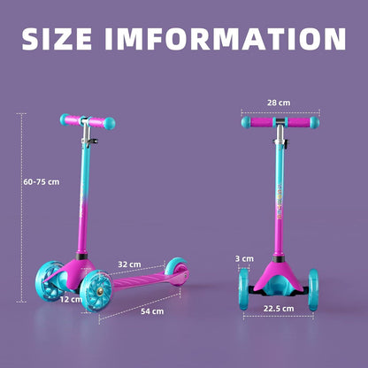 Kinderroller 3 LED Räder Richtungssperre höhenverstellbar 50 kg A-Rosa
