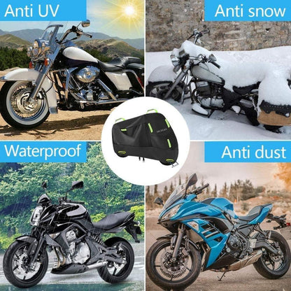 Motorrad Abdeckplane 300D Wasserdicht 200x90x100 cm Fluoreszierendes Grün M