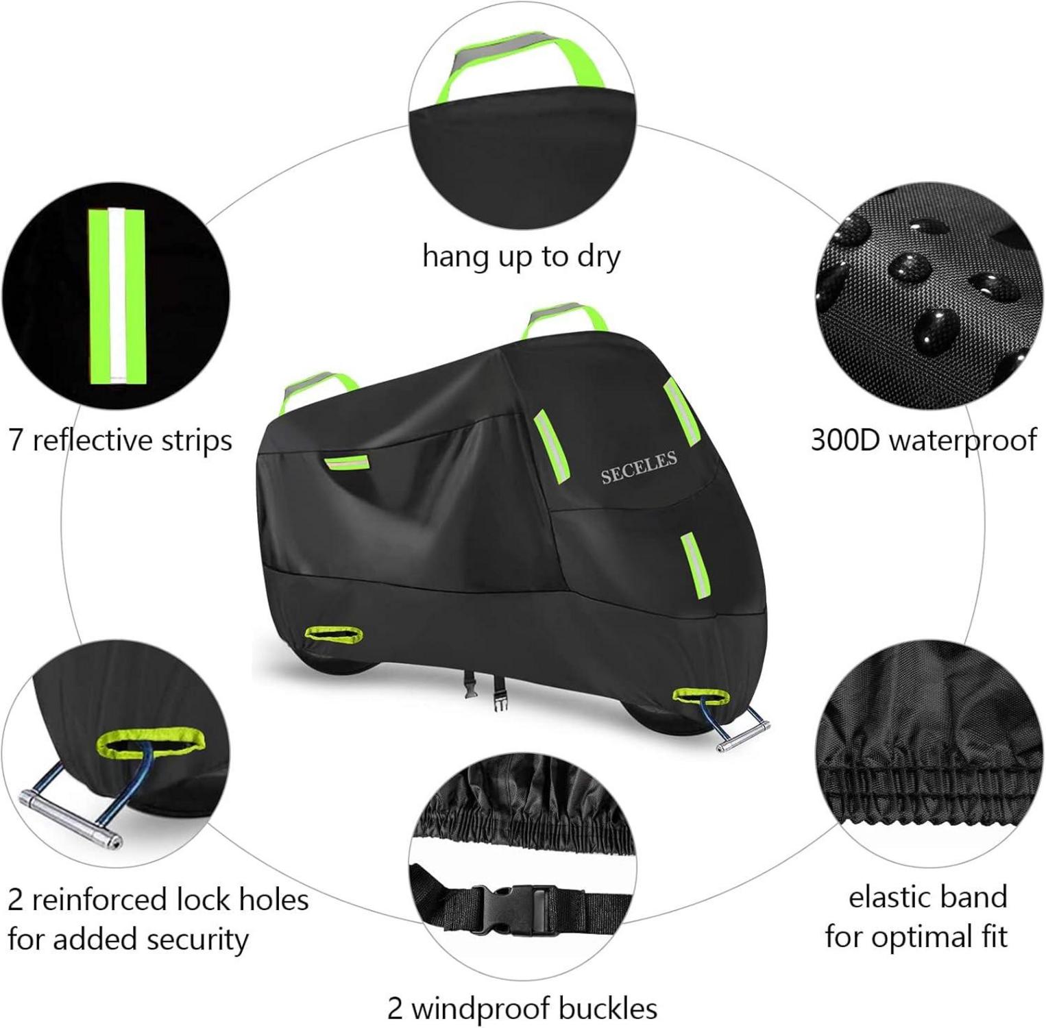 Motorrad Abdeckplane 300D Wasserdicht Winterfest L