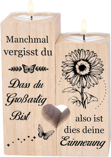 Kerzenständer Holz Teelichthalter Geschenk Frauen
