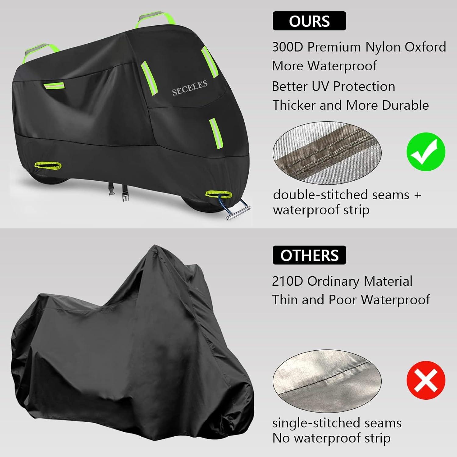 Motorrad Abdeckplane 300D Oxford Wasserdicht Winterfest 4XL Green