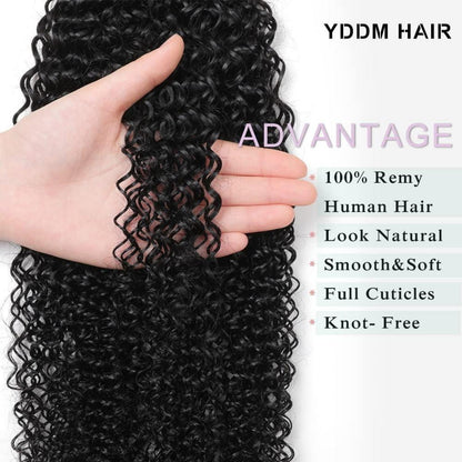 Echthaar Tape Extensions Schwarz Kinky Curly 18 Zoll
