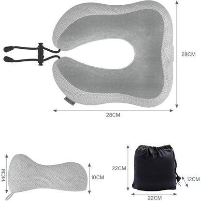 Reisekissen aus Memory Foam mit samtweichem Bezug – Grau